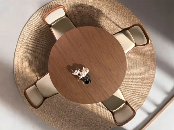 Silla polipiel crema madera color nogal Lumo