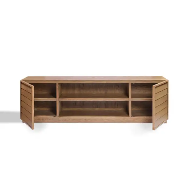 Aparador de madera de roble con dos puertas laterales