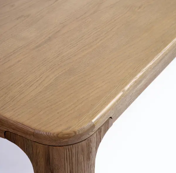 Mesa de comedor rectangular esquinas redondeadas