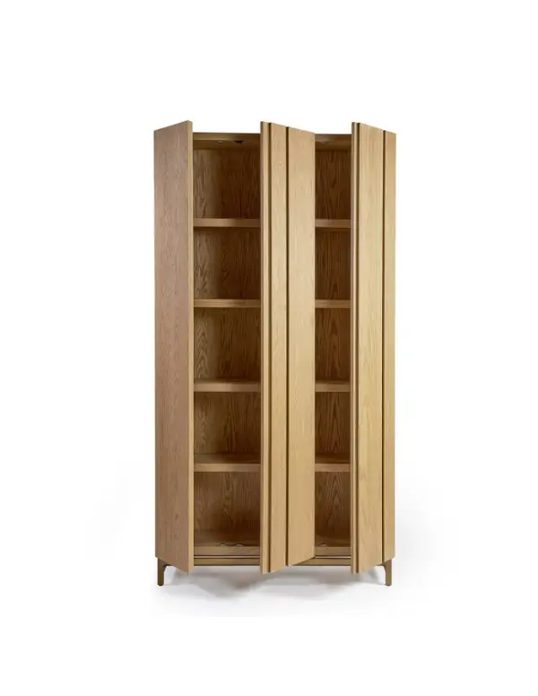Armario de madera de roble natural 3 puertas