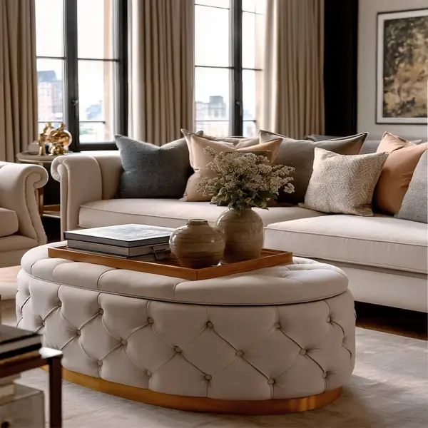 Mesa centro baúl vintage tufted Artisans