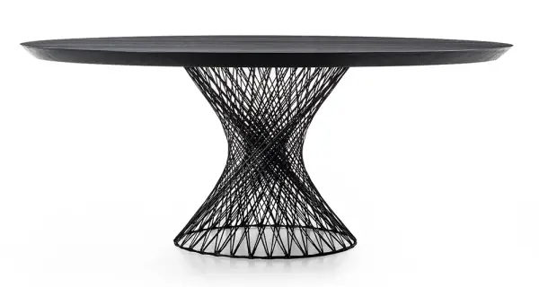 Mesa de comedor redonda madera y metal Web by Riva 1920