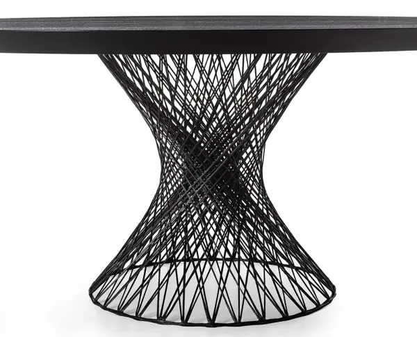 Mesa de comedor redonda madera y metal Web by Riva 1920