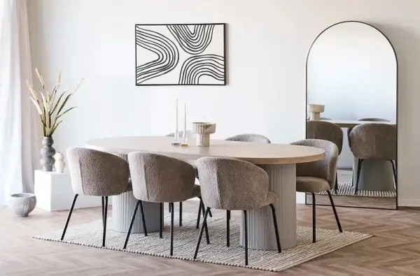 Mesa de comedor de madera de fresno natural Solva