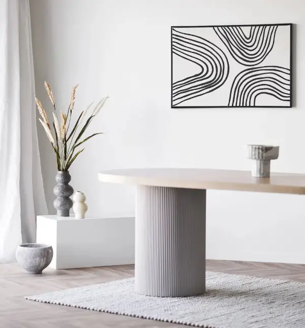Mesa de comedor de madera de fresno natural Solva