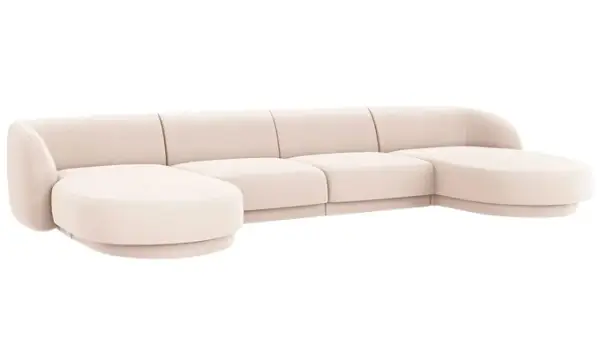Sofá doble chaise longue terciopelo Miley