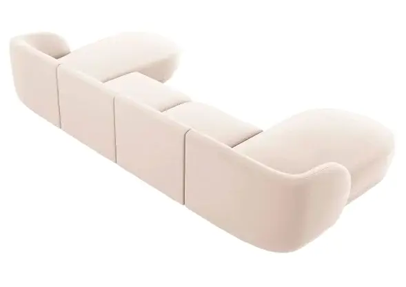 Sofá doble chaise longue terciopelo Miley
