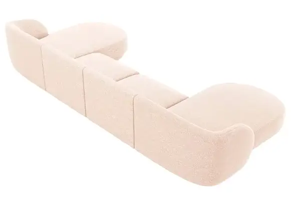 Sofá doble chaise longue chenilla Miley