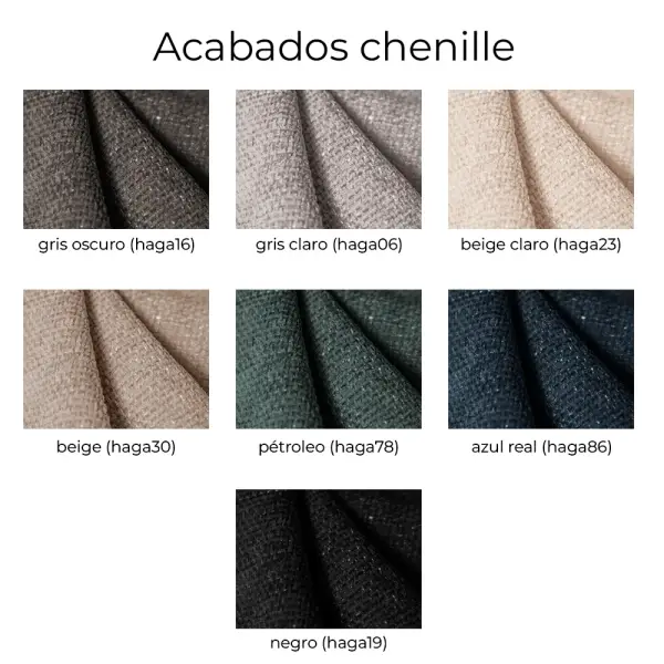 Sofá doble chaise longue chenilla Miley