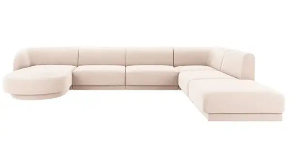 Sofá esquinero con chaise longue terciopelo Miley