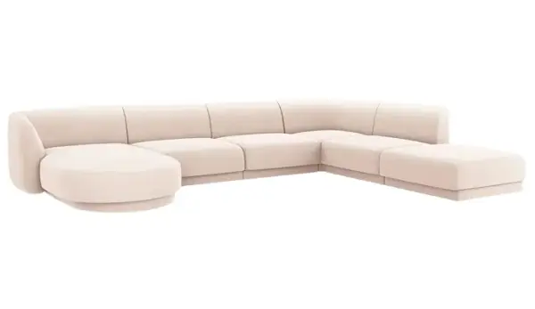 Sofá esquinero con chaise longue terciopelo Miley