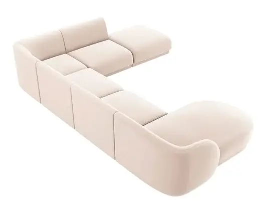 Sofá esquinero con chaise longue terciopelo Miley
