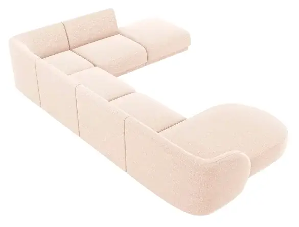 Sofá esquinero con chaise longue chenilla Miley
