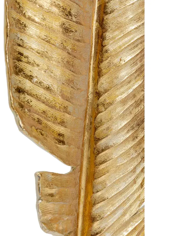 Escultura pluma dorada