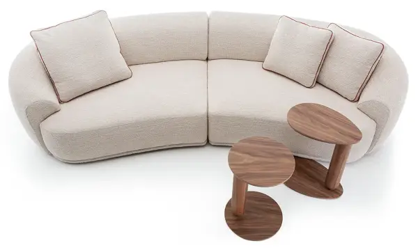 Sofá curvo tapizado Bond Pacini y Cappellini