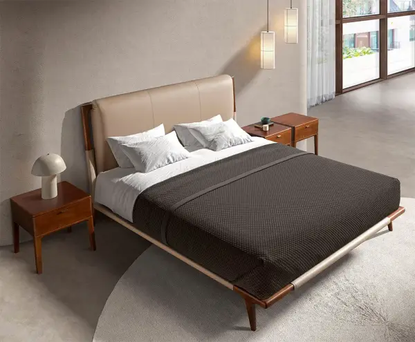 Cama polipiel color visón Aurea