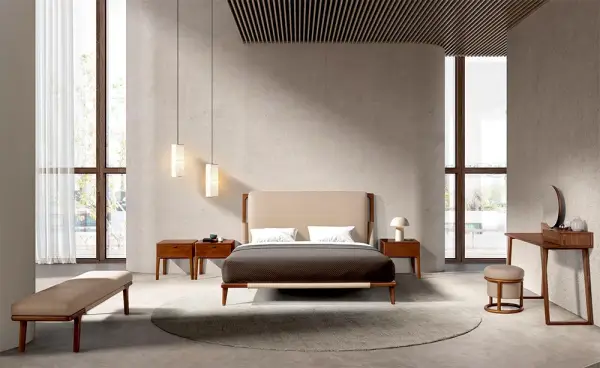 Cama polipiel color visón Aurea