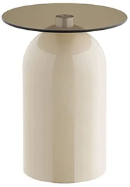 Mesa auxiliar Ravello redonda metal beige Mesa auxiliar Ravello redonda metal beige
