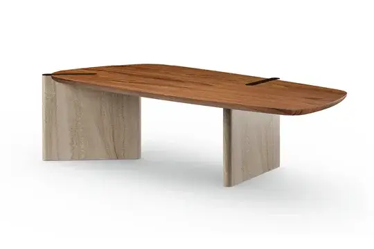 Mesa de comedor madera y mármol Flatiron Bonaldo