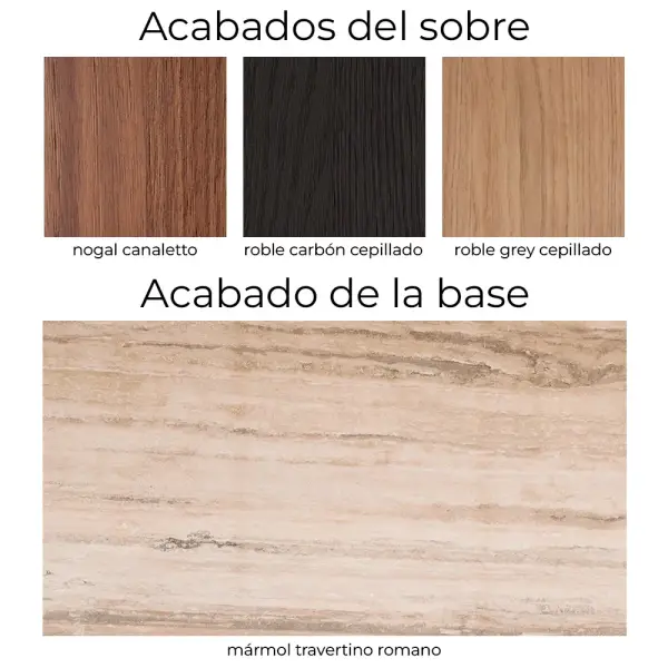 Mesa de comedor madera y mármol Flatiron Bonaldo