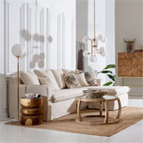 Sofá chaise longue beige