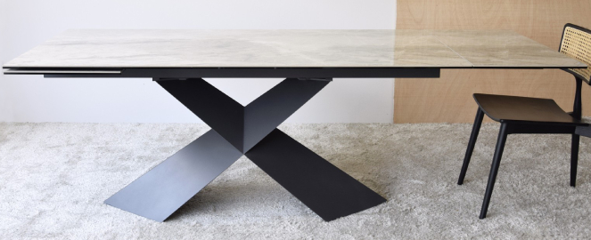 Mesa de comedor extensible cerámico metal