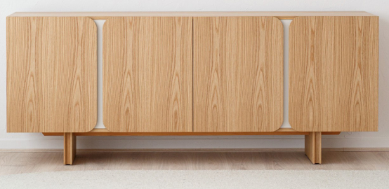 Aparador curva roble natural arena mate