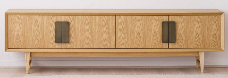 Mueble TV roble y latón envejecido 