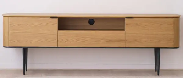 Mueble TV Neo madera de roble y metal negro