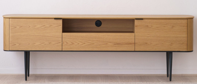 Mueble TV Neo madera de roble y metal negro