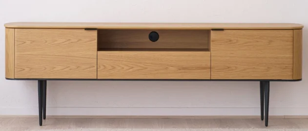 Mueble TV Neo madera de roble y metal negro Mueble TV Neo madera de roble y metal negro