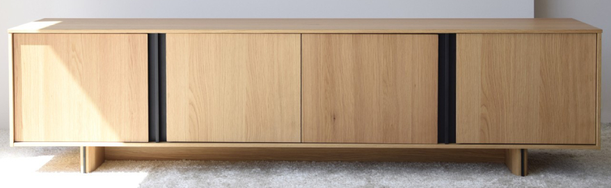 Mueble TV roble natural metal negro mate