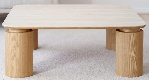 Mesa de centro línea cerámico beige fresno