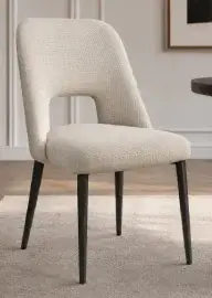 Silla acero y tapizado natural Aria