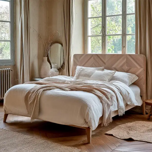 Cama tribal Betim de madera étnica