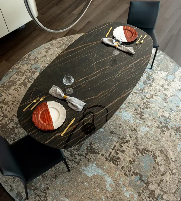 Mesa de comedor pequeña keramik biscuit Botero Cattelan