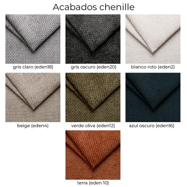 Sofá modular tres plazas chenille Lupine