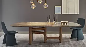 Mesa de comedor esquinas redondeadas Pivot Bonaldo