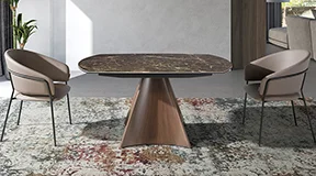 Mesa de comedor ovalada extensible porcelánico Calella