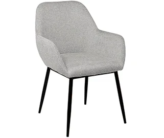 Sillón tapizado gris claro metal negro Bellasia Sillón tapizado gris claro metal negro Bellasia
