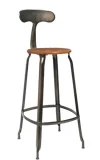 Taburete con asiento de madera respaldo 75 Arietta Taburete con asiento de madera respaldo 75 Arietta