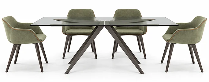 Mesa de comedor rectangular cristal August Mesa de comedor rectangular cristal August