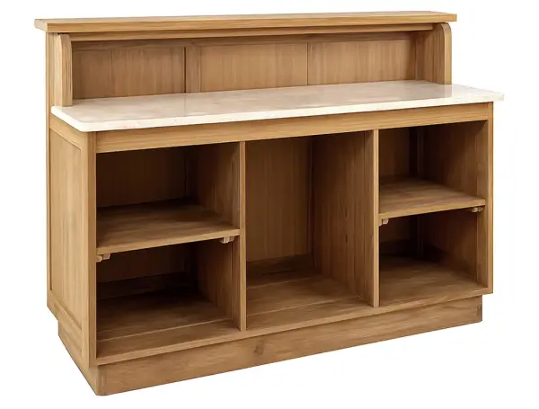 Mostrador mesa de escritorio madera de teka Eyre