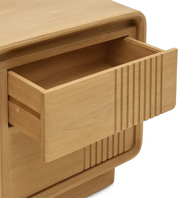 Mesa de televisión 2 puertas 2 cajones madera de teka Eyre