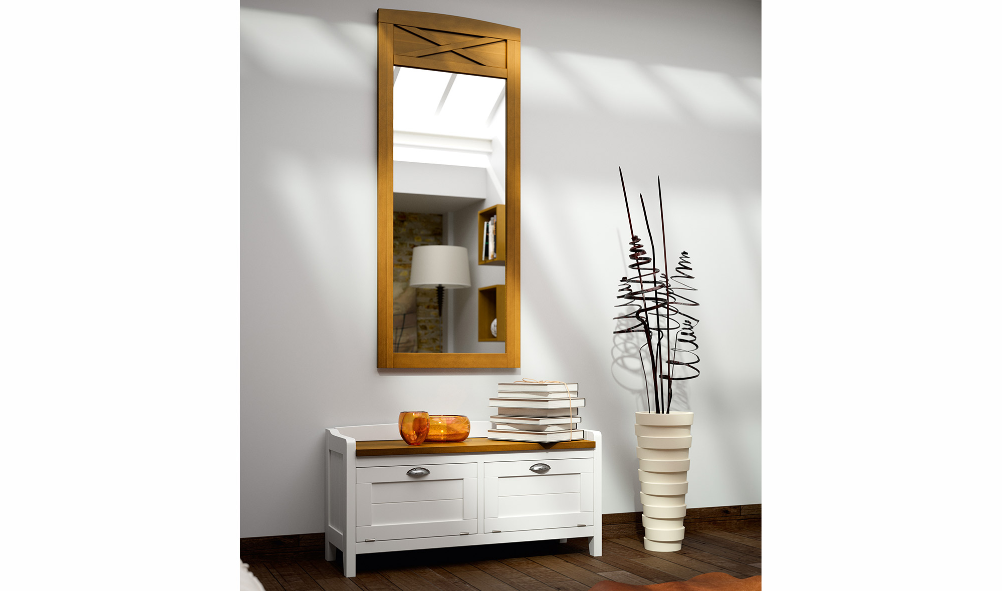 Mueble de entrada colonial tosca Verona