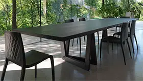 Mesa de comedor fresno teñido moca Quadror by Horm