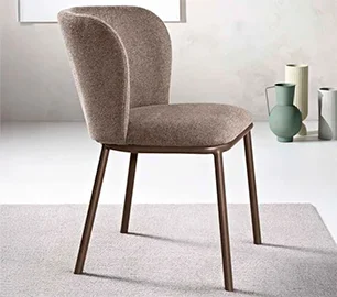 Silla metal marrón y tejido marrón Evissa