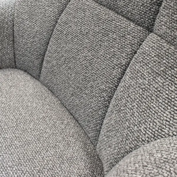 Butaca relax giratoria tapizada con puff Oslo gris