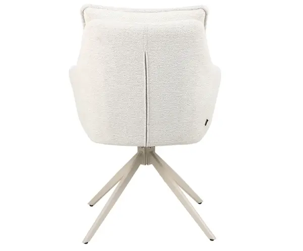 Sillón giratorio beige y metal crema Gaia