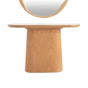 Consola 120 cm. Roble y porcelánico blanco